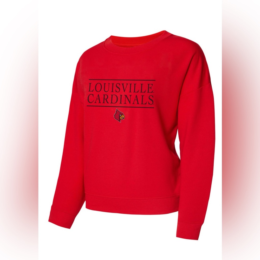 NCAA Louisville Cardinals Embroidered Team Sweatshirt Relaxed Fit Size Medium